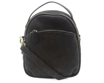 Brushed Kinsley Convertible Backpack-Black