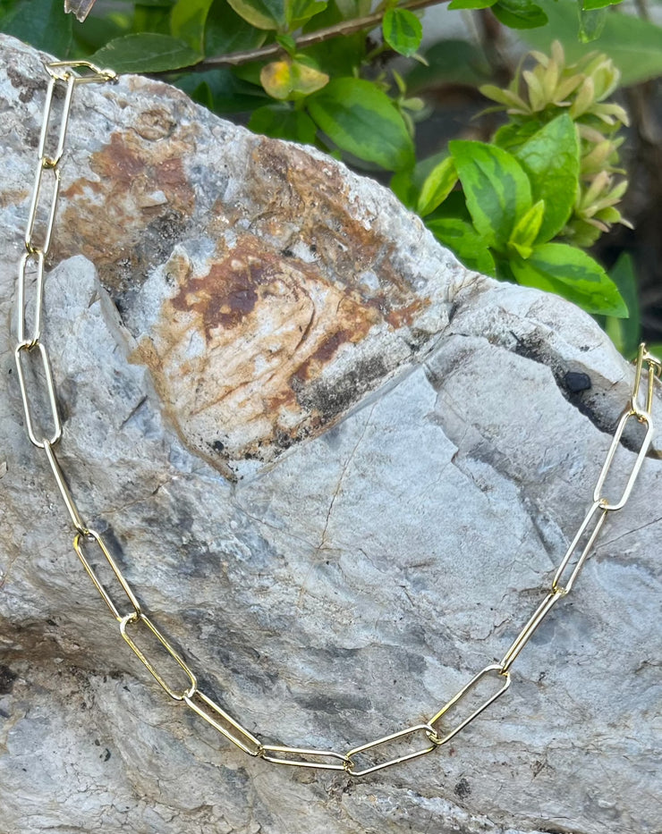 16" Paperclip Gold Necklace