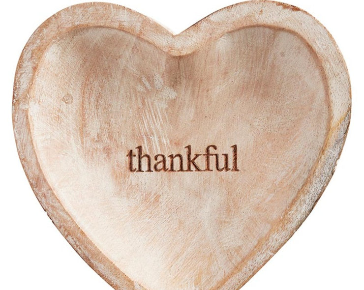 Wood Heart- Thankful