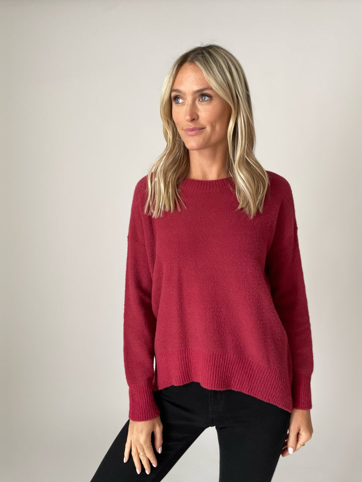 Soft Realm Sweater-Burgundy