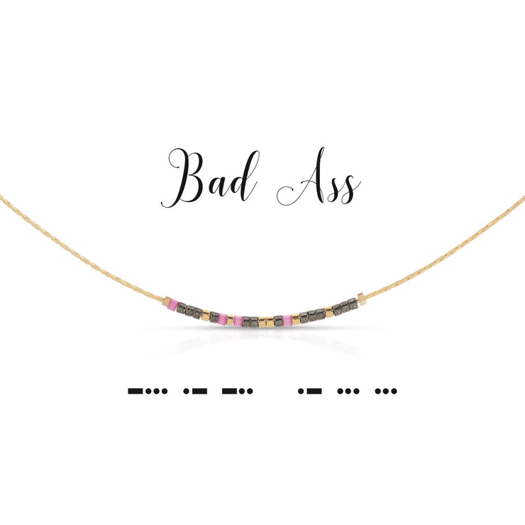"Bad A**" Morse Code Necklace
