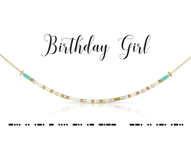 Birthday Girl Mores Code Necklace