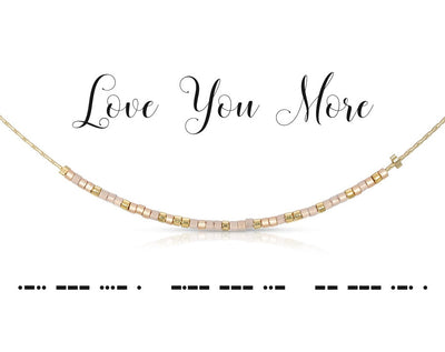 "Love You More" Morse Code Necklace