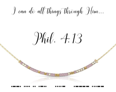 Philippians 4:13 Morse Code Necklace