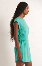 Rowan Textured Mini Dress- Cabana Green
