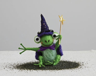 Wool Felt Wizard Frog