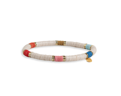 Grace Stripe on Cream Stretch Bracelet Multicolor