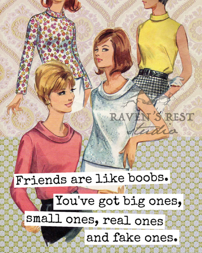 Friends are Like Boobs Card