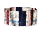 Kenzie Woven Stripes Beaded Stretch Bracelet- Copanhagen