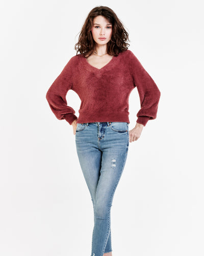 Valli Plush Sweater- Withered Rose