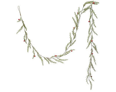 72"L Pine Needle & Red Berry Garland