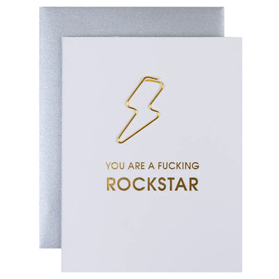 You Are A F***ing Rockstar Paperclip - Letterpress Card