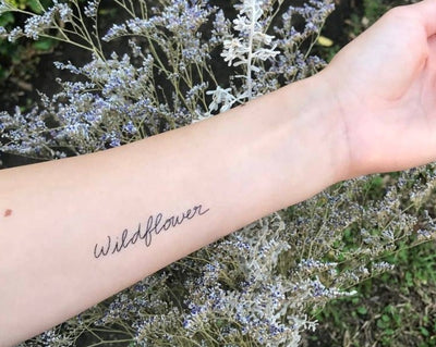 Wildflower Calligraphy Temp Tattoo