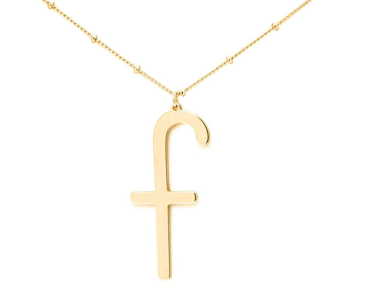 Sterling Lowercase Typewriter Initial Necklace - The Vintage Pearl