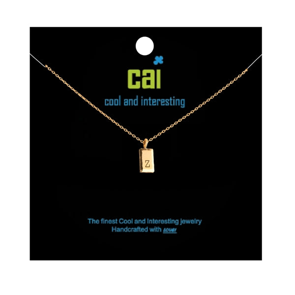 Gold Tag Initial Necklace