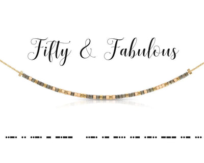 "Fifty & Fabulous" Morse Code Necklace