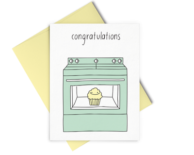 Letterpress Card "Bun in the Oven"