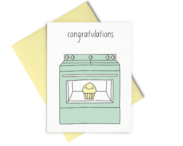 Letterpress Card "Bun in the Oven"
