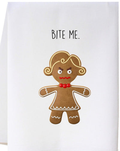 "Bite Me" Gingerbread Hand Towel
