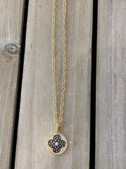 16" Gold Chain w Bling Pendant