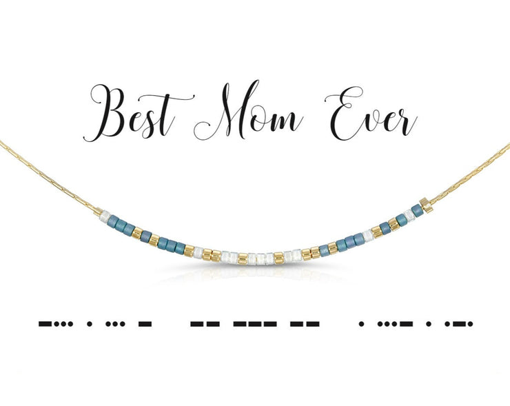 "Best Mom Ever" Morse Code Necklace