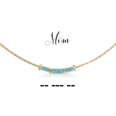 "Mom" Morse Code Necklace