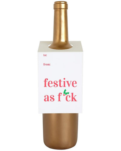 Festive As F*** Wine & Spirit Tag