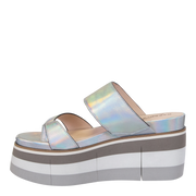 NAKED FEET - FLUX in SILVER Platform Sandals