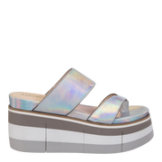 NAKED FEET - FLUX in SILVER Platform Sandals
