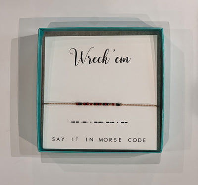 Wreck 'em Morse Code Bracelet
