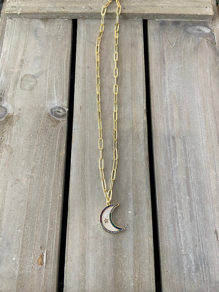 Gold Chain w Bling Pendant