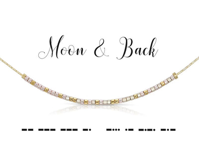"Moon and Back" Morse Code Necklace