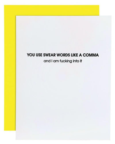 Swear Words Like A Comma Card