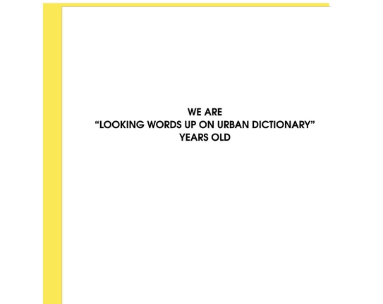 Urban Dictionary Card